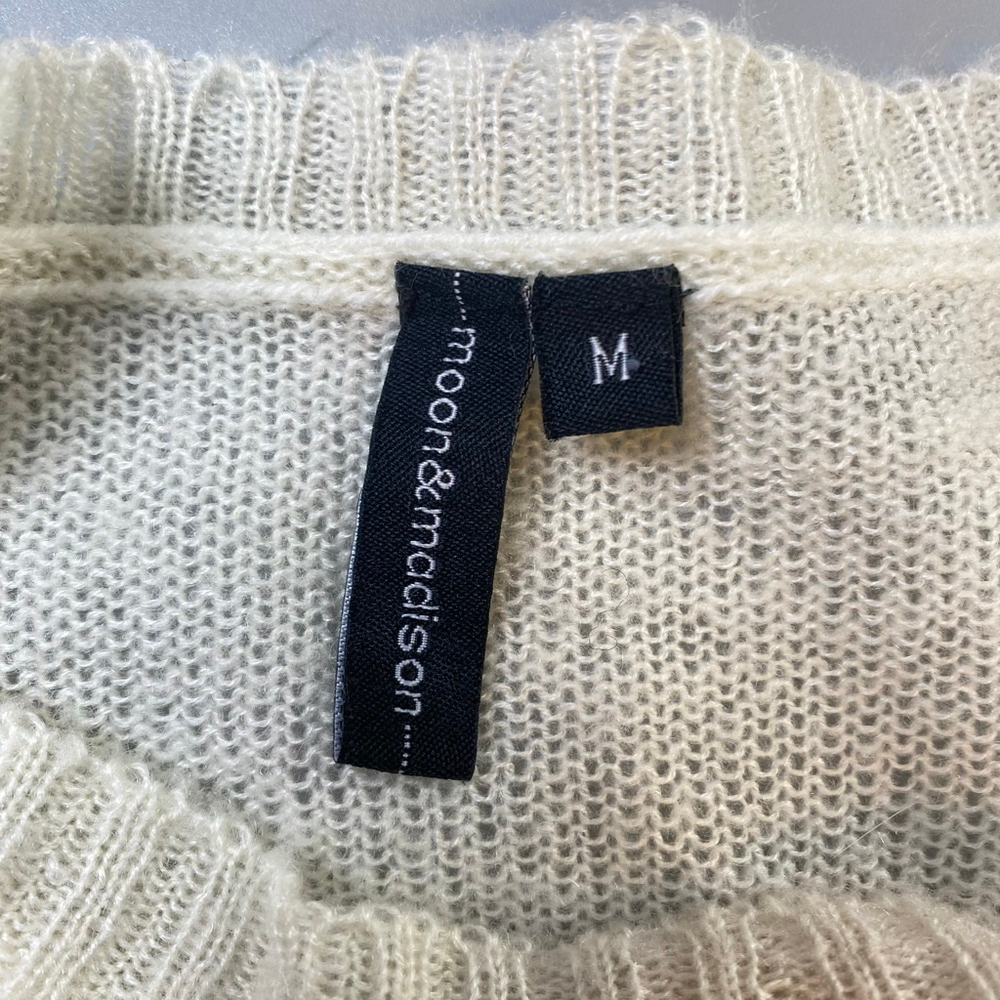 Moon & Madison Sweater Womens Medium Striped Color Block Indie Bright Soft Thin - Picture 3 of 14
